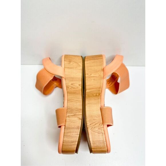 Ann Klein Sandals‎ Size 6.5 Orange Slip On Platform Open Square Toe Summer Shoes - Picture 7 of 11